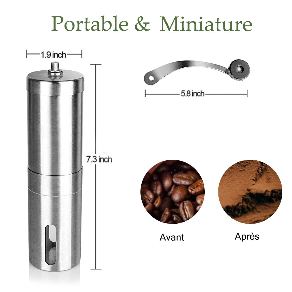 Mini moulin à café manuel en acier inoxydable