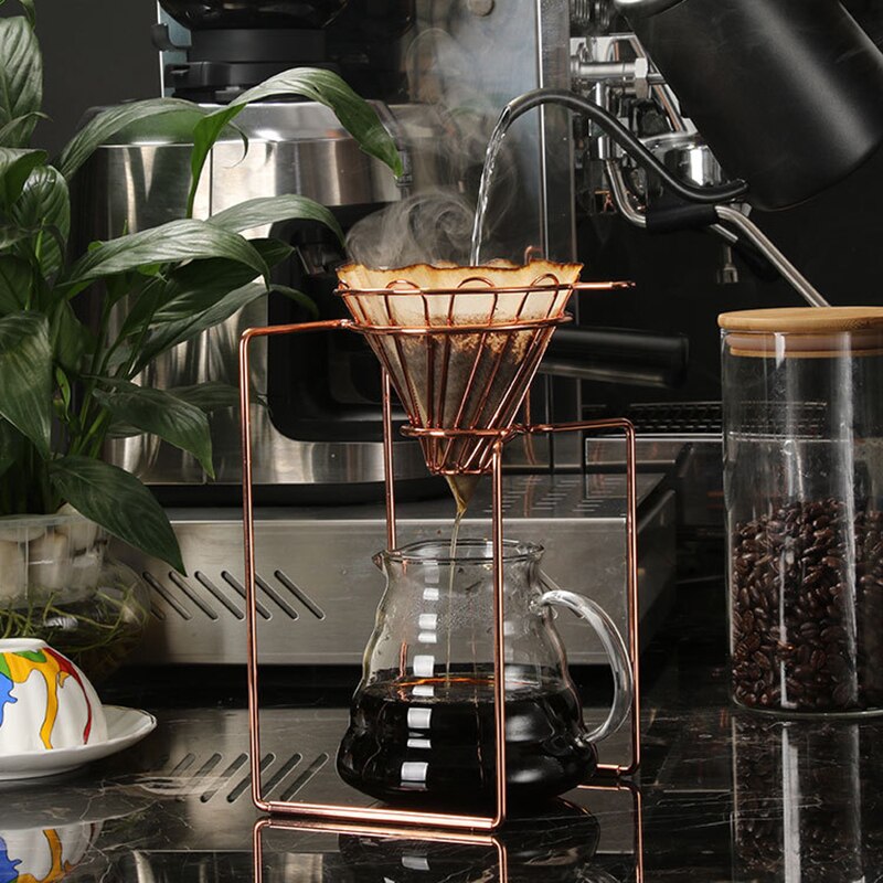 Coffee Filters Coffee Maker Dripper Geometric, Reusable Pour Over Coffee Filter Stand,Permanent Filter Basket