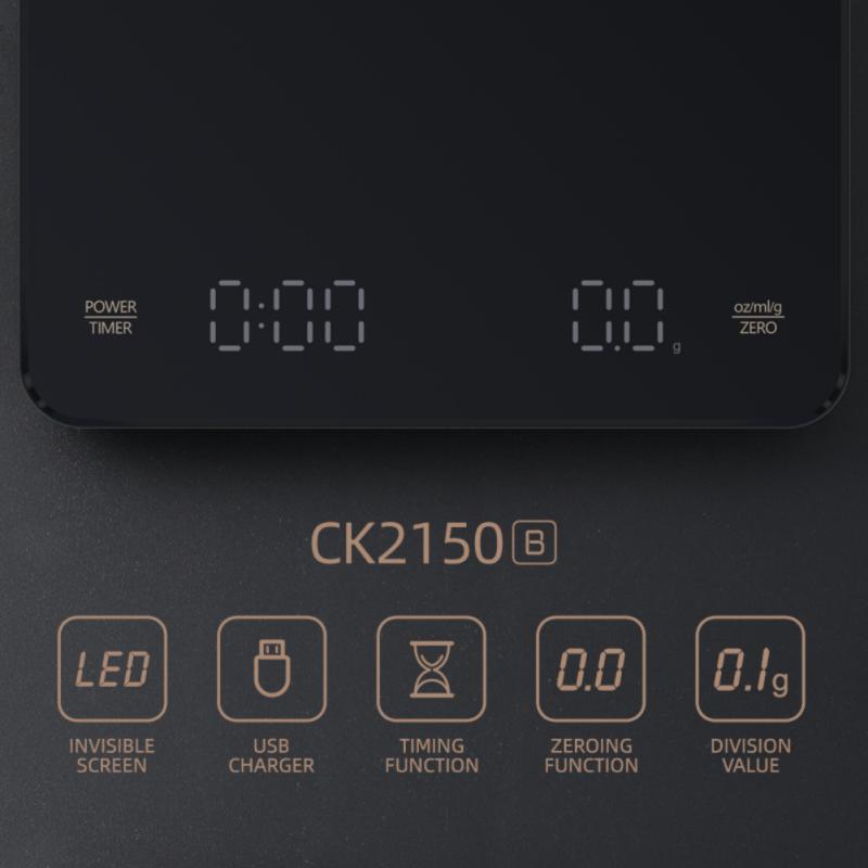Küchen-Präzisionswaage mit digitalem LED-Timer 3 kg / 0,1 g