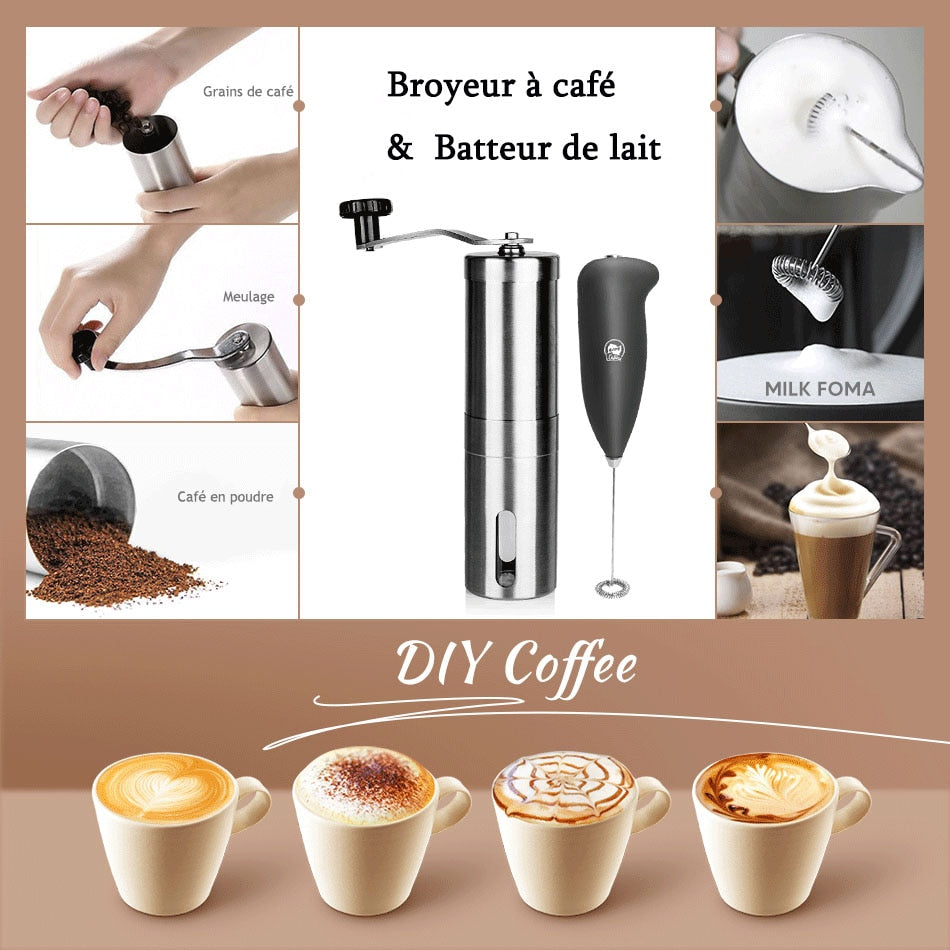 Manuelle Mini-Kaffeemühle aus Edelstahl
